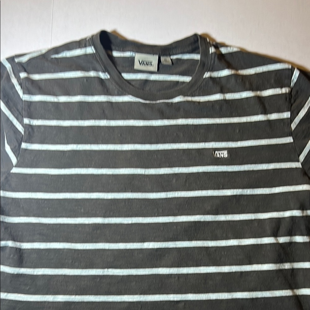 Vans Gray and light blue Striped Short Sleeve Tee